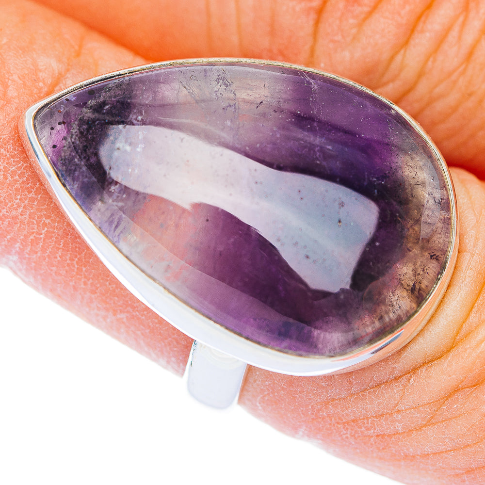 Premium Purple Fluorite Ring Size 7 Adjustable (.925 Sterling Silver)