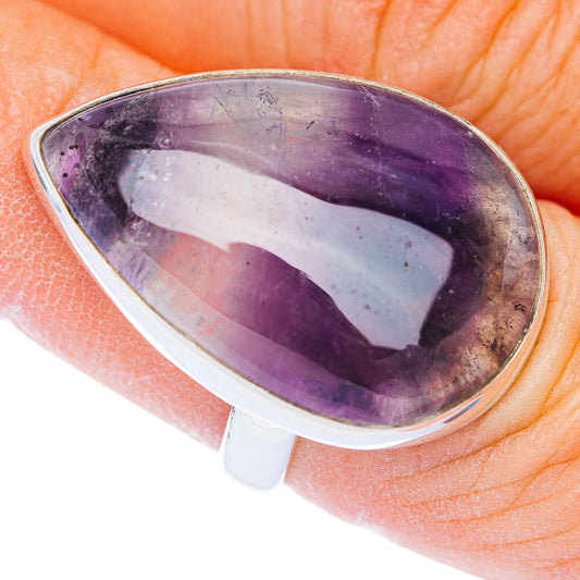 Premium Purple Fluorite Ring Size 7 Adjustable (.925 Sterling Silver)