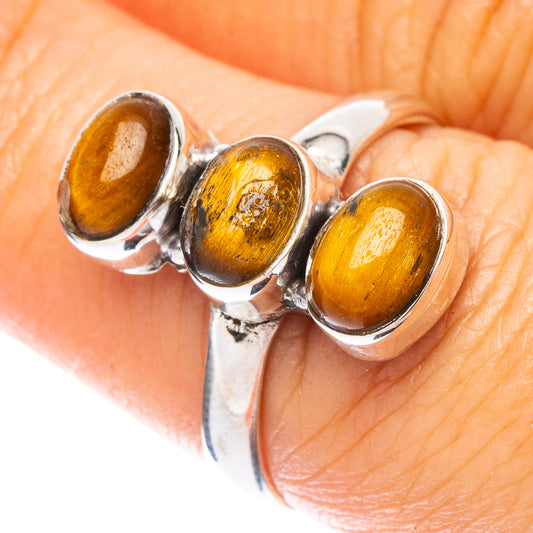 Tiger Eye Dainty Ring Size 7 (925 Sterling Silver) R5288