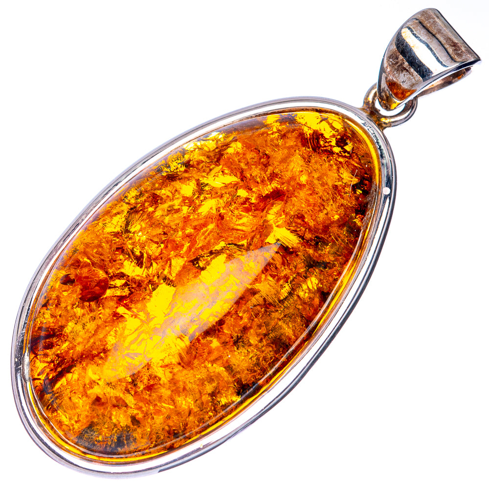 Ana Silver Co Baltic Amber Pendant 2 1/8" (925 Sterlnig Silver)