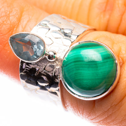 Premium Malachite, Blue Fluorite Ring Size 6 (925 Sterling Silver) R141794