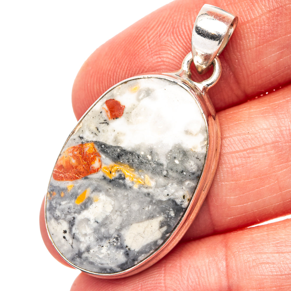 Maligano Jasper Pendant 1 5/8" (.925 Sterling Silver)
