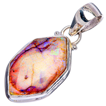 Teardrop opal pendant in polished 925 sterling silver with hinged bail