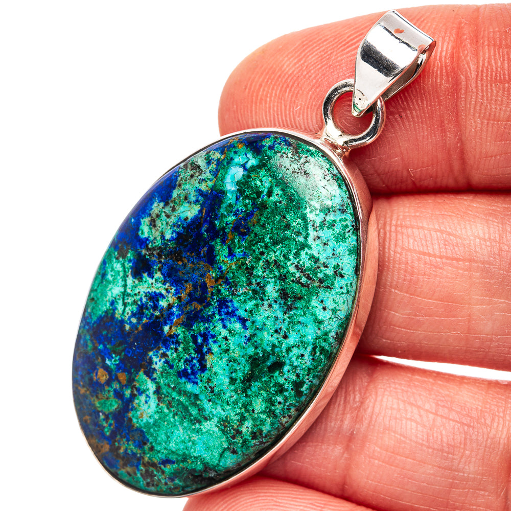 Premium Bluebird Azurite Pendant 1 7/8" (.925 Sterling Silver)