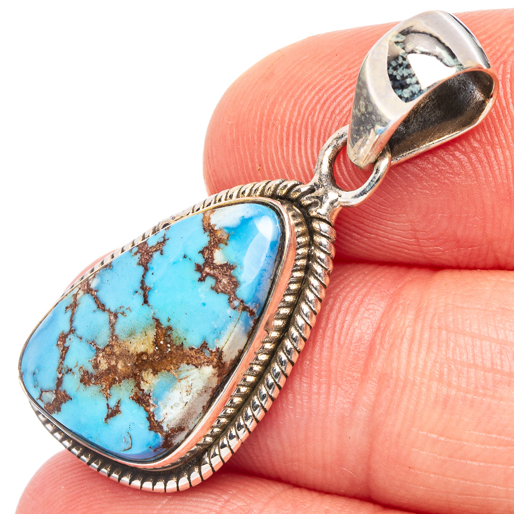 Rare Golden Hills Turquoise Pendant 1 3/8" (925 Sterling Silver) P44797