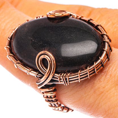 Jet Ring Size 7.5 (Oxidized Copper)