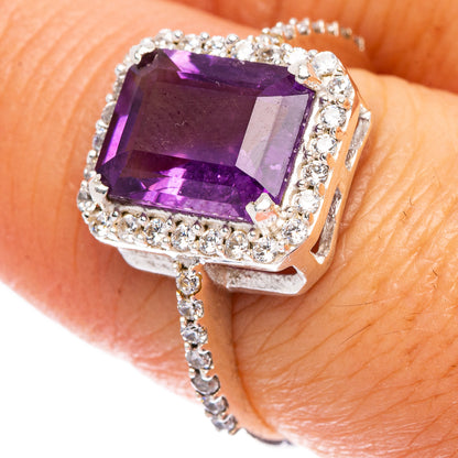 Faceted Amethyst Ring Size 8 (925 Sterling Silver) R146826