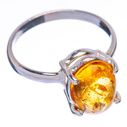 Rare Golden Imperial Topaz Ring Size 6.25 (925 Sterling Silver) R146591