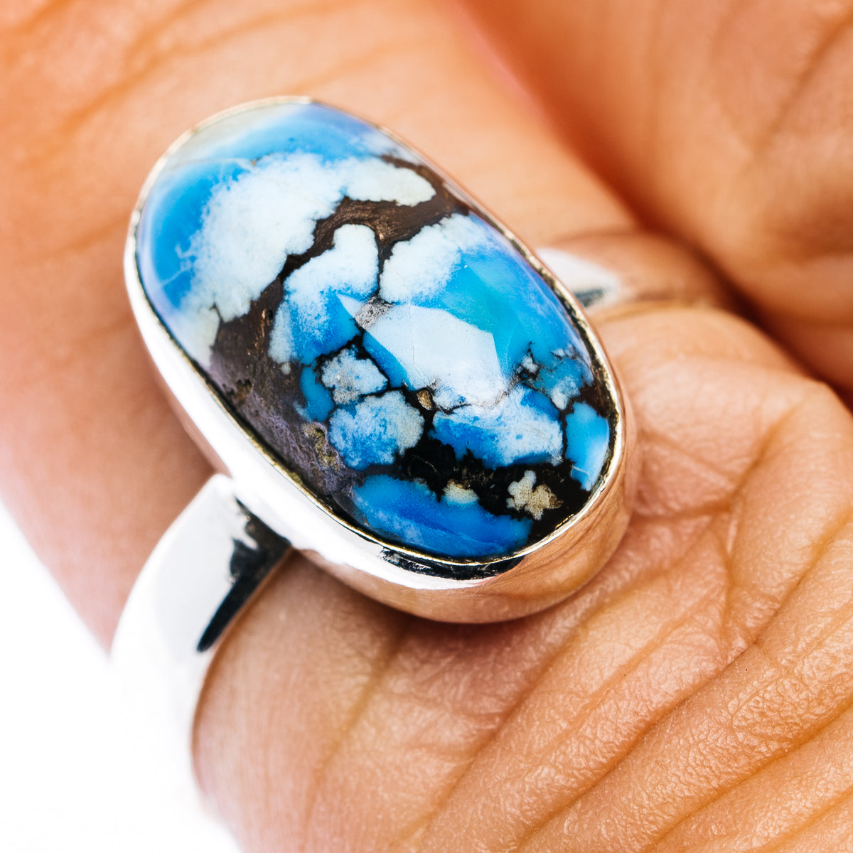 Golden Hills Turquoise Ring Size 7 (.925 Sterling Silver)