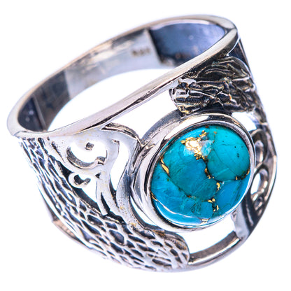 Blue Copper Composite Turquoise Ring Size 7.75 (925 Sterling Silver) R141507