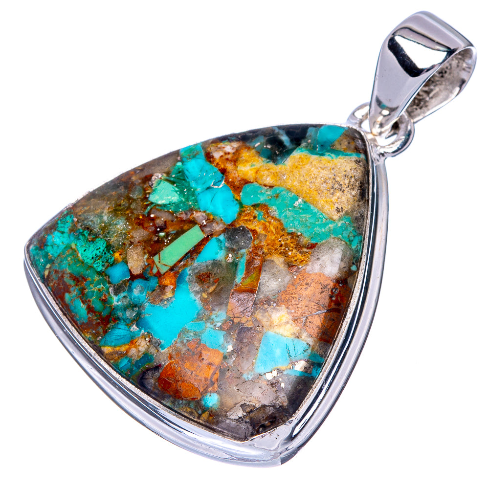 Rare Royston Matrix Turquoise Pendant 1 1/2" (925 Sterling Silver) P40954