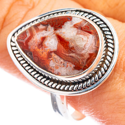 Crazy Lace Agate Ring Size 11.5 (925 Sterling Silver) R142623