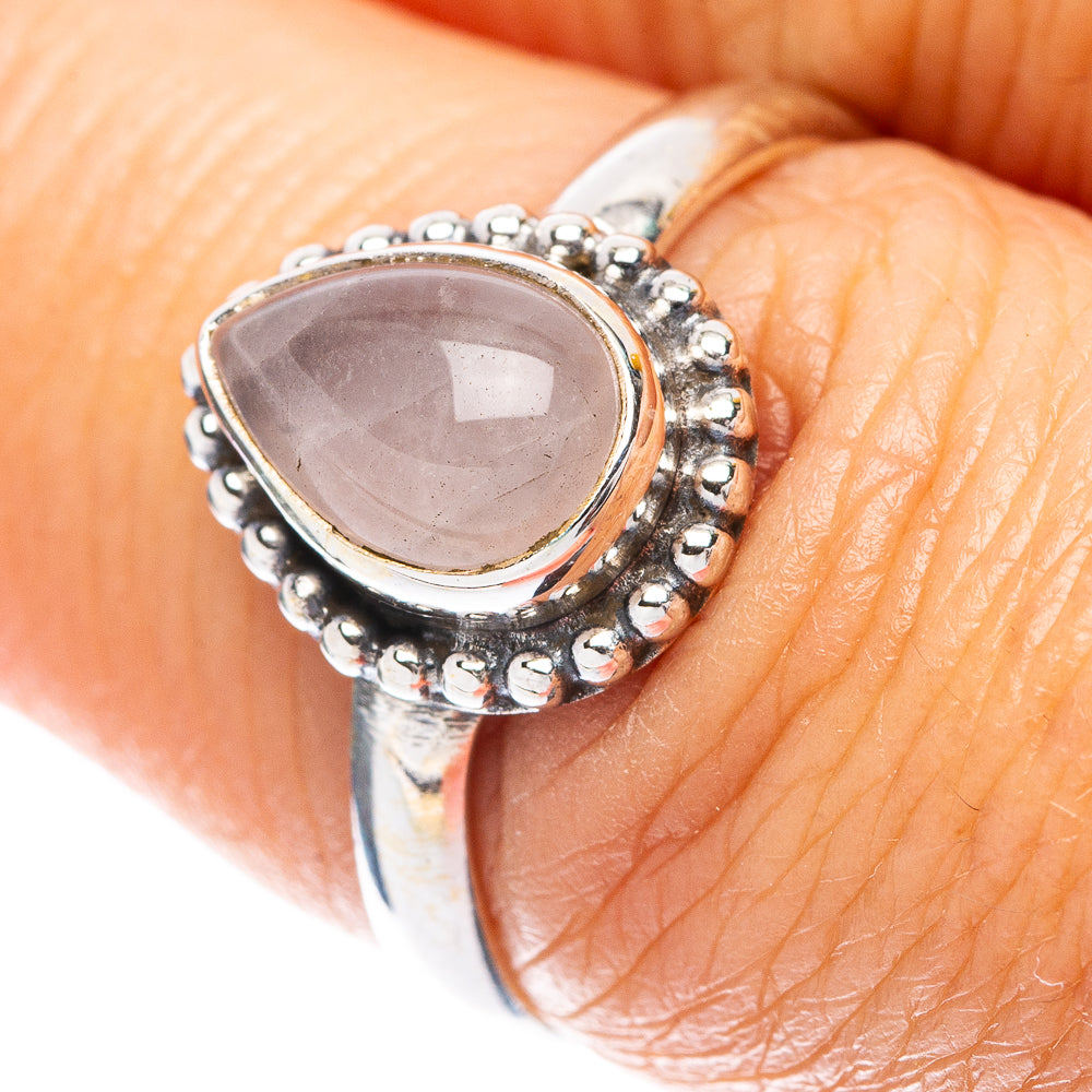 Rose Quartz Dainty Ring Size 6.75 (925 Sterling Silver) R5927