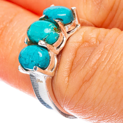 Turquoise Dainty Ring Size 6.25 (925 Sterling Silver) R5182