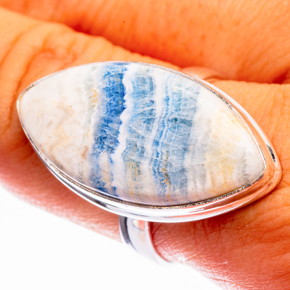 Blue Scheelite Ring Size 9 (925 Sterling Silver) R142096