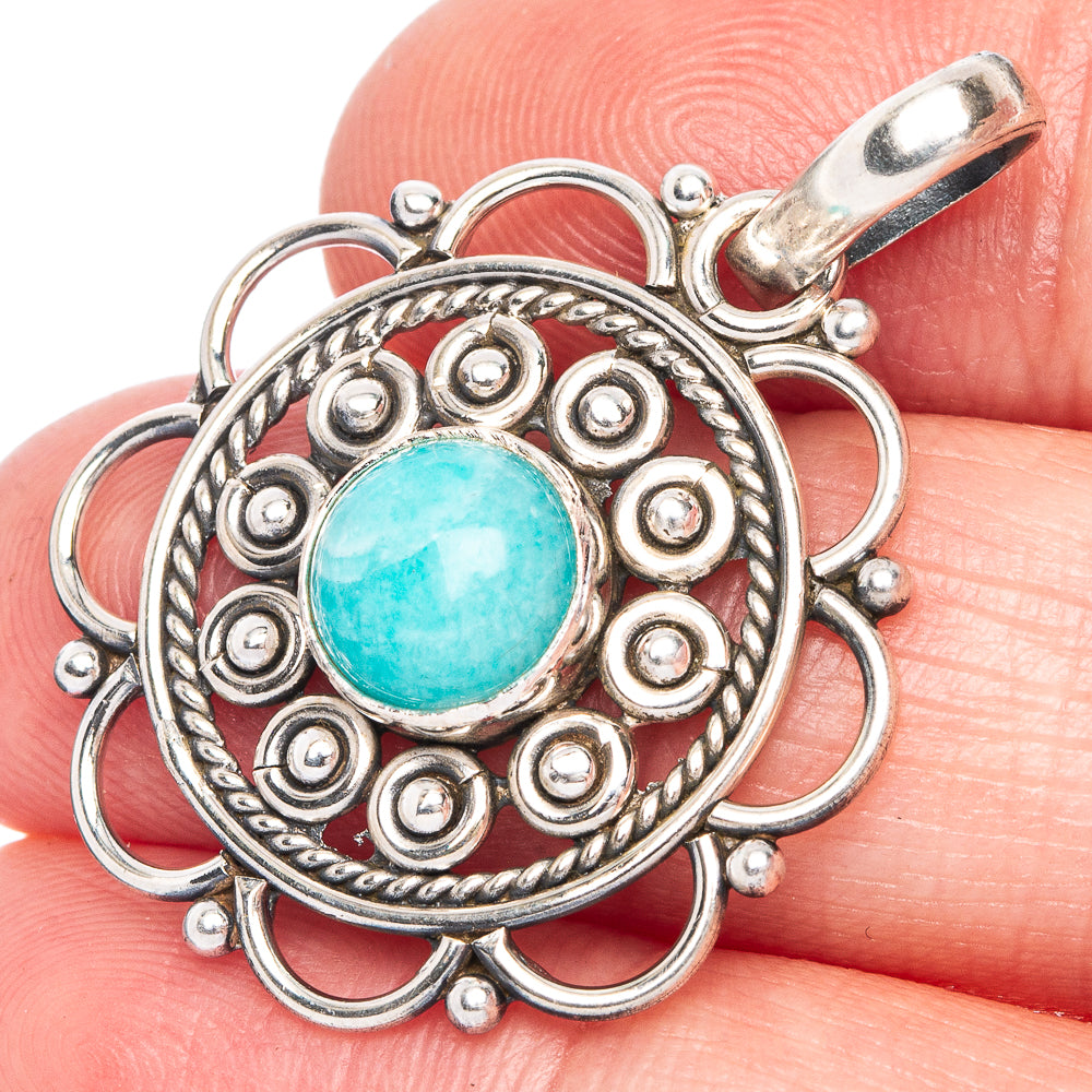 Larimar Pendant 1 3/8" (925 Sterling Silver) P40250