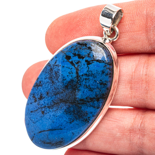 Dumortierite Pendant 2 1/8" (.925 Sterling Silver)
