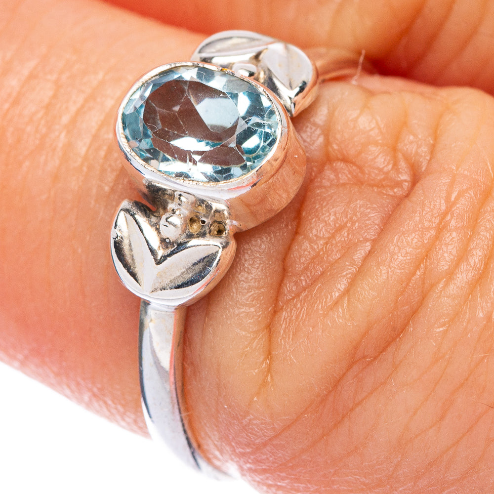 Blue Topaz Dainty Ring Size 6.75 (925 Sterling Silver) R145732