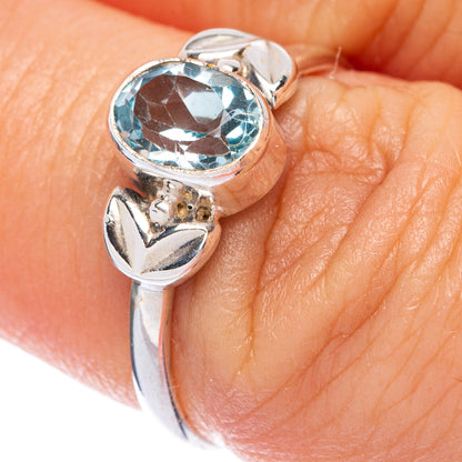 Blue Topaz Dainty Ring Size 6.75 (925 Sterling Silver) R145732