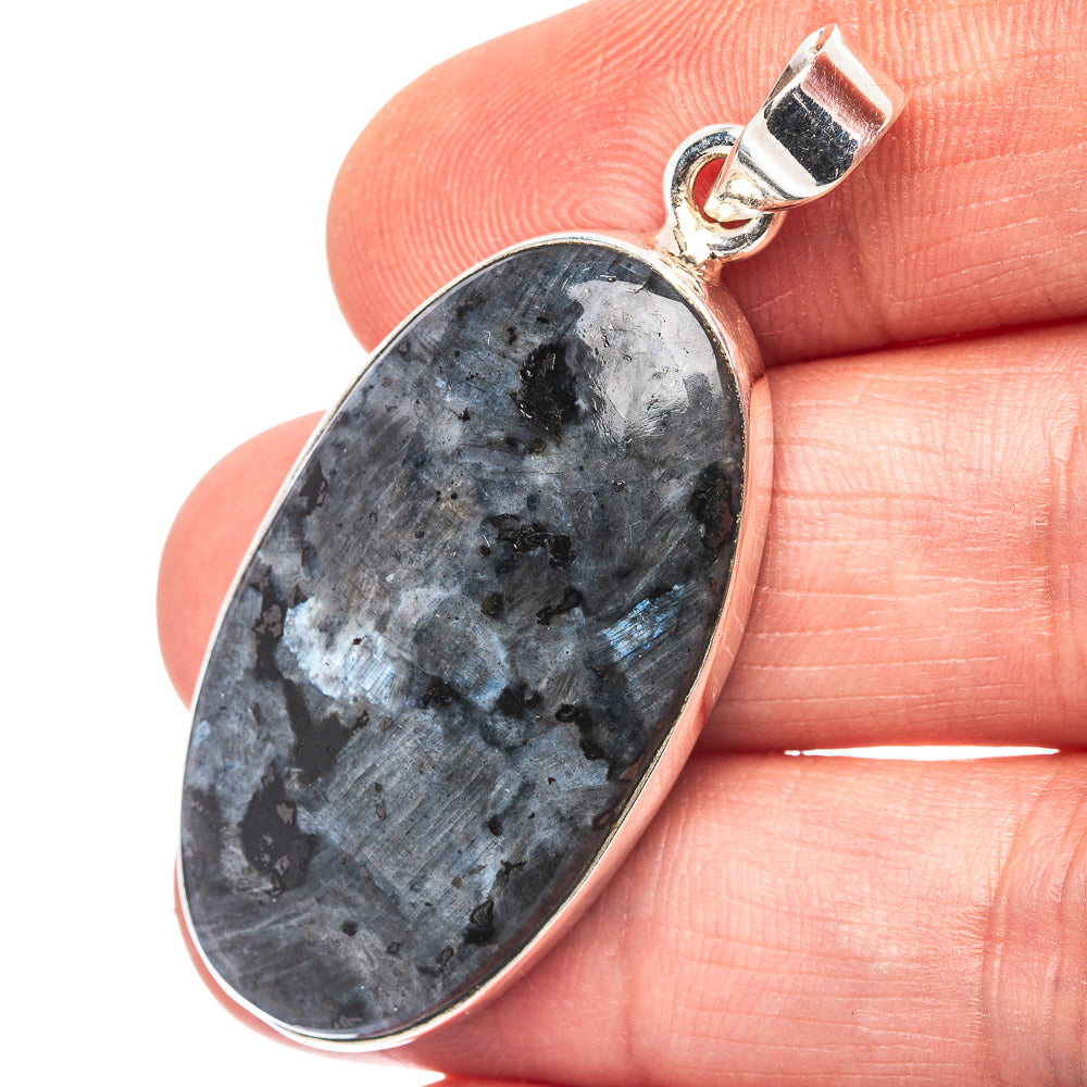 Larvikite Pendant 1 7/8" (.925 Sterling Silver)