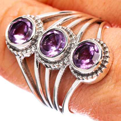 Faceted Amethyst Ring Size 9.5 (925 Sterling Silver) R3231
