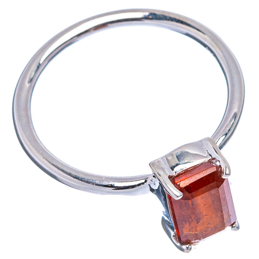 Orange kyanite ring in .925 sterling silver with square prong-set stone