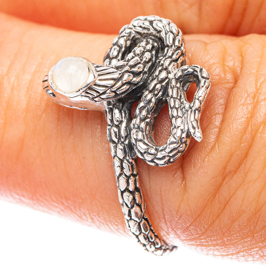 Rainbow Moonstone Snake 925 Sterling Silver Ring Size 6.5 (925 Sterling Silver) R5472