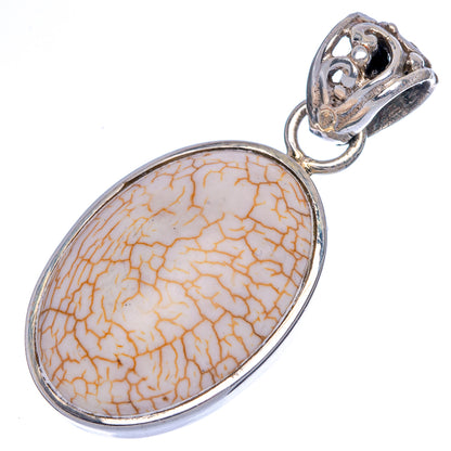 Fire Crab Agate Pendant 1 5/8" (925 Sterling Silver) P40083