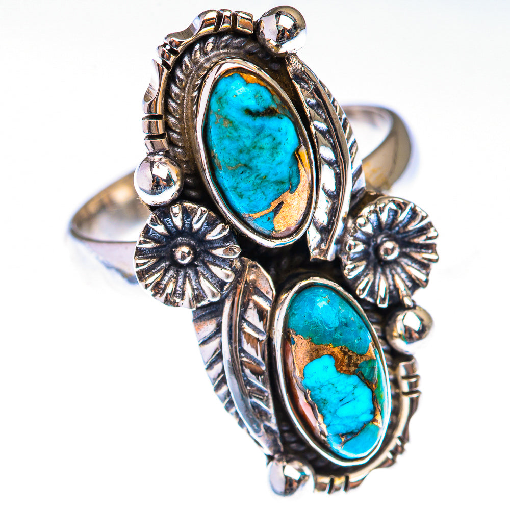 Blue Copper Composite Turquoise Ring Size 8 (925 Sterling Silver) RING139940