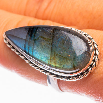 Large Labradorite Ring Size 8.5 (925 Sterling Silver) R142173