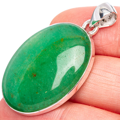 Green Onyx Pendant 1 5/8" (925 Sterling Silver) P42143