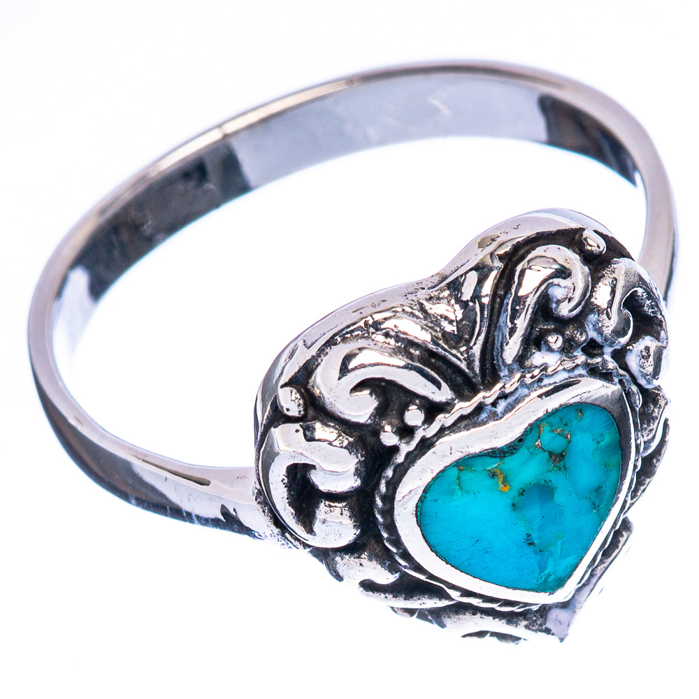 Arizona Turquoise Heart Ring Size 10.75 (925 Sterling Silver) R2423