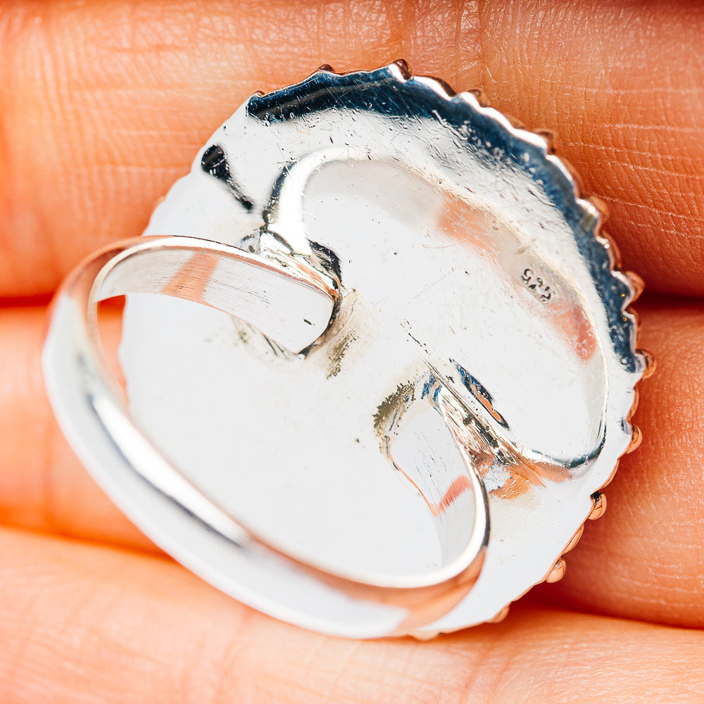 Southwestern Style Mosaic Opal Ring Size 8 (.925 Sterling Silver)