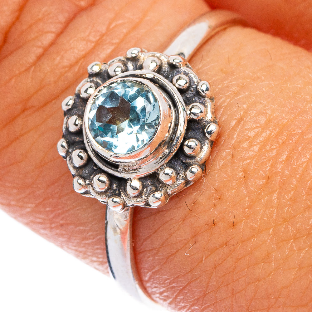 Blue Topaz Dainty Ring Size 9 (925 Sterling Silver) R145489