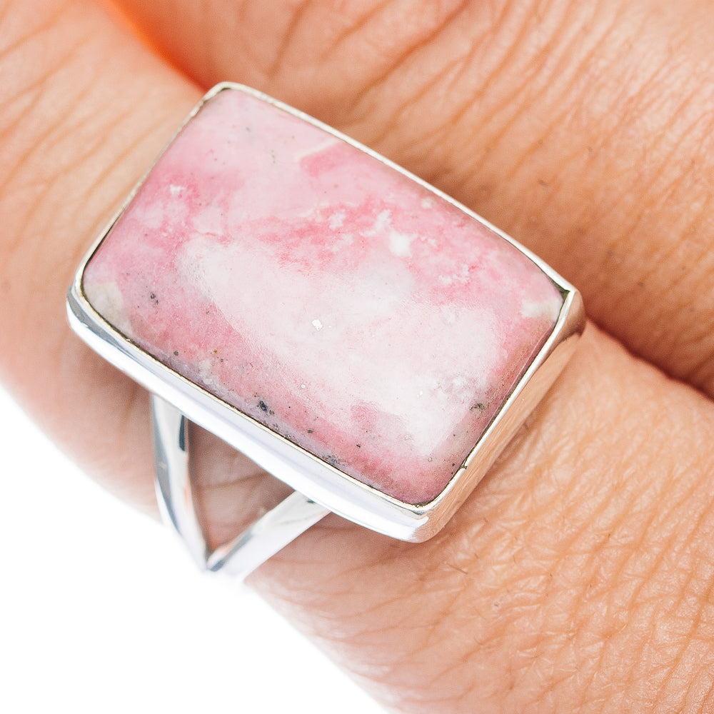 Premium Rhodonite Ring Size 9.25 (.925 Sterling Silver)