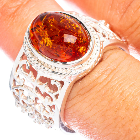 Baltic Amber Ring Size 8.25 (925 Sterling Silver) R7375