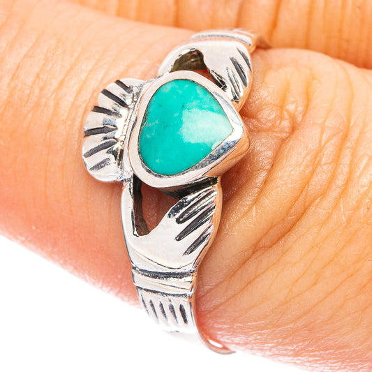 Rare Arizona Turquoise Heart Ring Size 8.75 (925 Sterling Silver) R4891