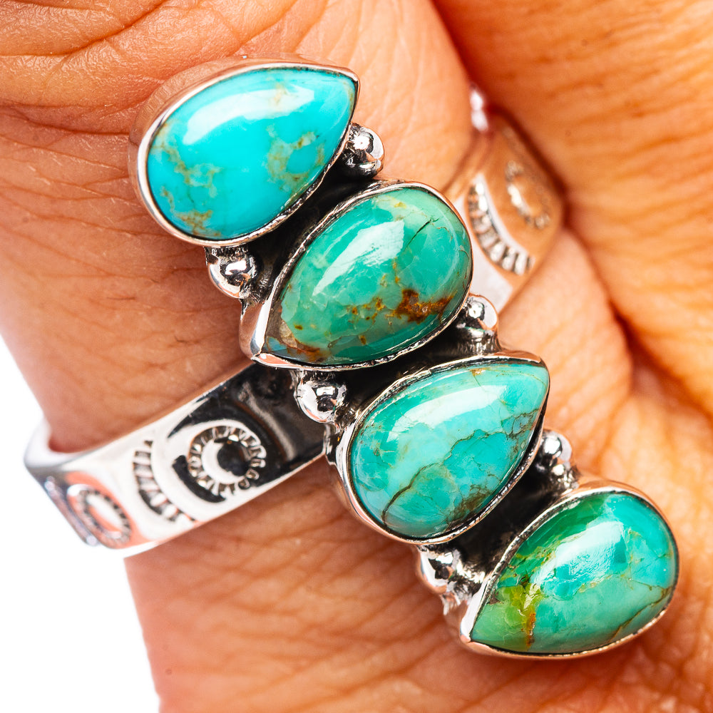 Exclusive Mohave Turquoise Ring Size 9 Adjustable (.925 Sterling Silver)