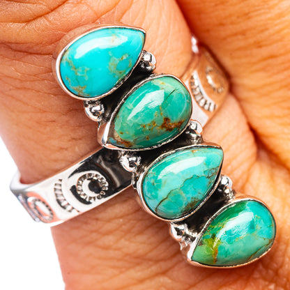 Exclusive Mohave Turquoise Ring Size 9 Adjustable (.925 Sterling Silver)