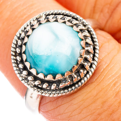 Rare Larimar Ring Size 7.5 (.925 Sterling Silver)