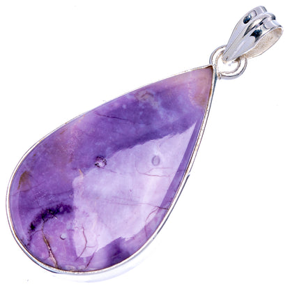 Lavender teardrop stone pendant in 925 sterling silver with silver bail