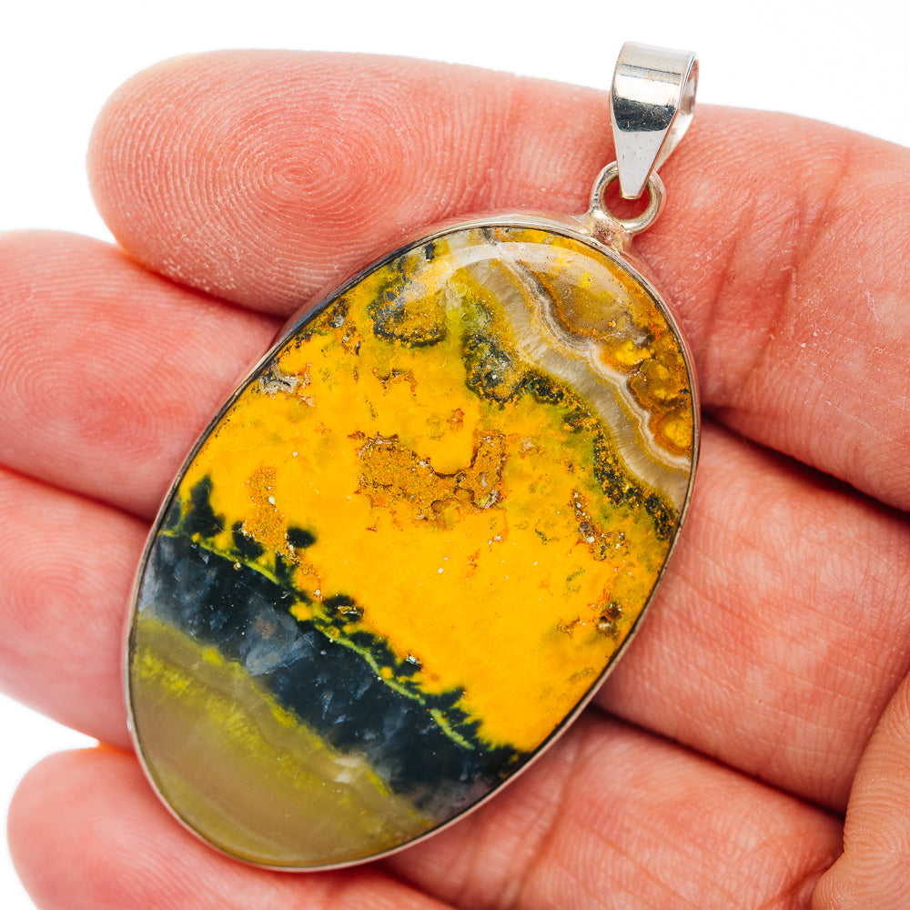 Premium Bumblebee Jasper Pendant 2 1/4" (.925 Sterling Silver)