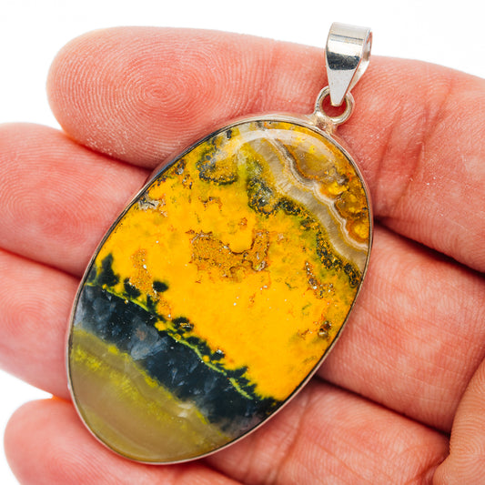 Premium Bumblebee Jasper Pendant 2 1/4" (.925 Sterling Silver)