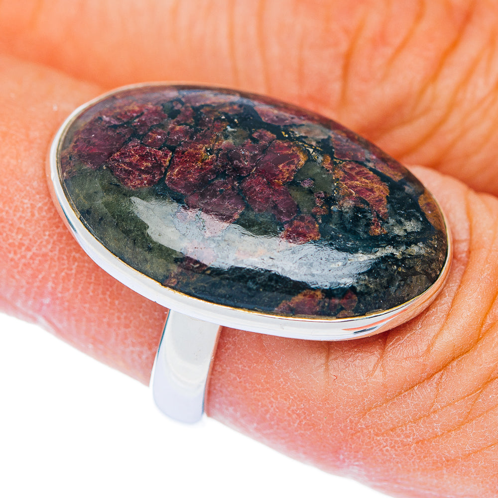 Premium Eudialyte Ring Size 6.5 Adjustable (.925 Sterling Silver)