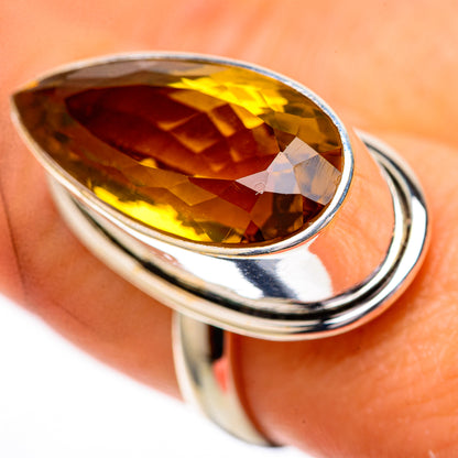 Large Faceted Citrine Ring Size 8 (925 Sterling Silver) RING139853
