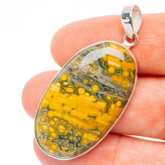 Premium Ocean Jasper Pendant 2" (.925 Sterling Silver)