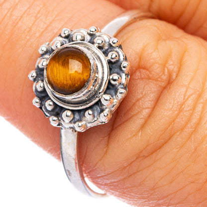 Tiger Eye Dainty Ring Size 9 (925 Sterling Silver) R145616