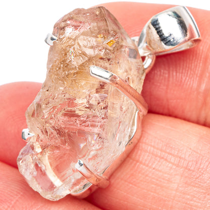 Rare Elestial Quartz Pendant 1 1/4" (925 Sterling Silver) P41503
