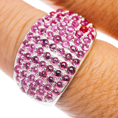 Premium Burmese Ruby Cluster Ring Size 9 (.925 Sterling Silver)