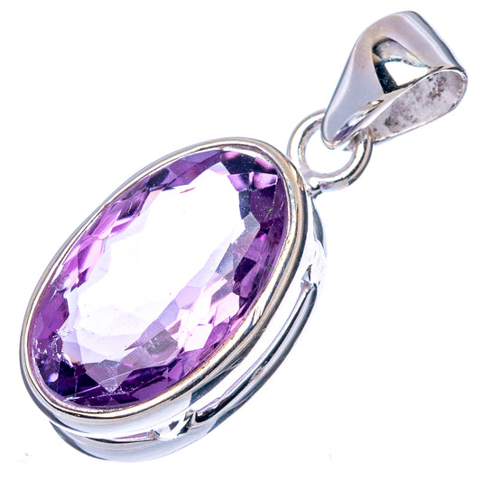 Faceted Amethyst Pendant 1 1/8" (925 Sterling Silver) P42983